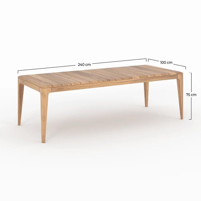 Table de jardin Nonza en bois de teck recyclé 10 personnes