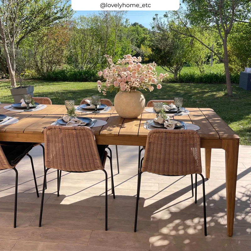 Table de jardin Nonza en bois de teck recyclé 10 personnes