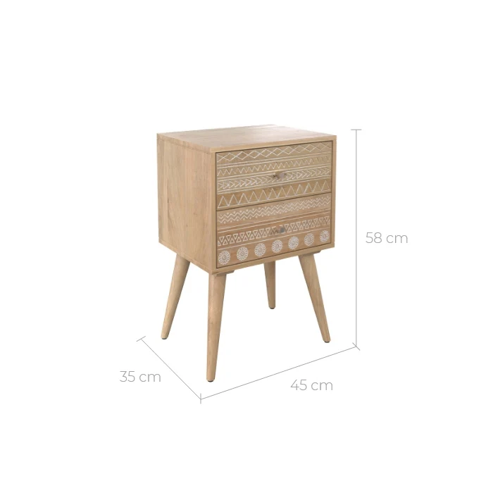 Table de chevet Tiny 2 tiroirs