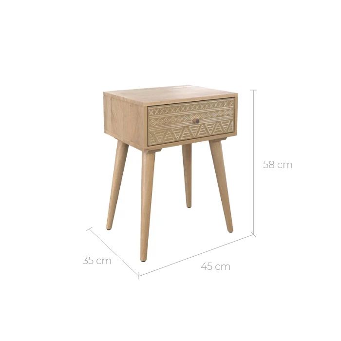 Table de chevet Tiny en bois 1 tiroir