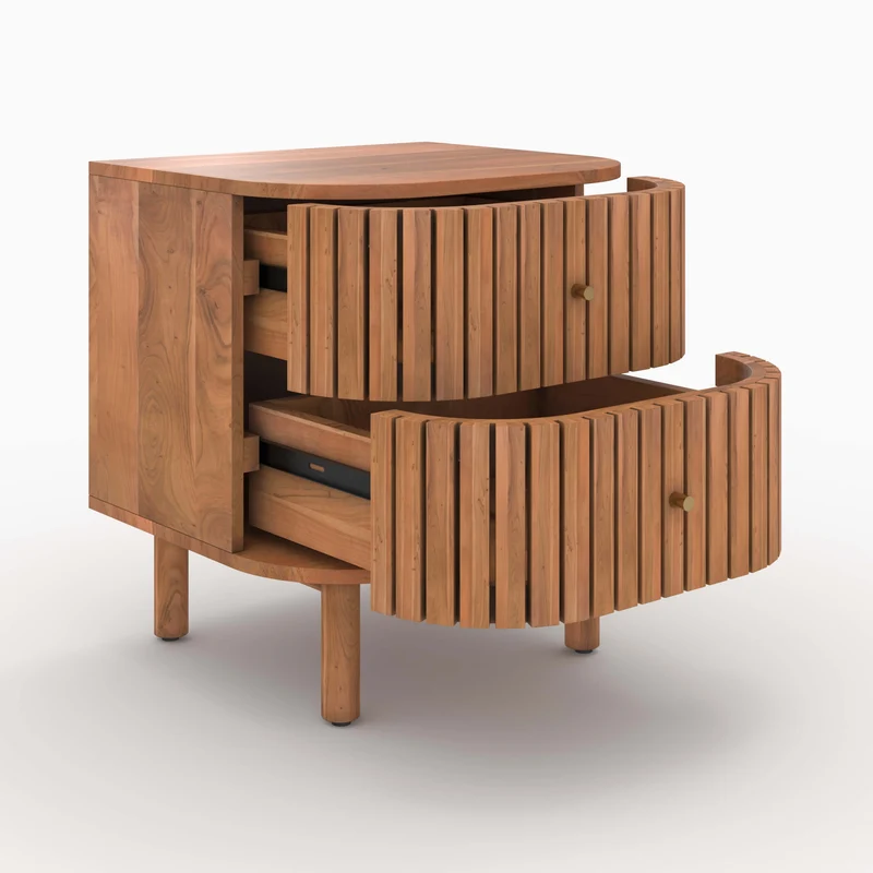 Table de chevet Paola en bois d'acacia