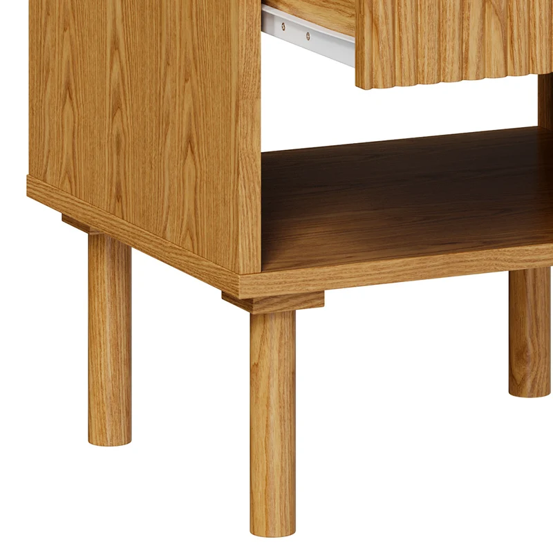 Table de chevet Inès en bois d'hévéa massif