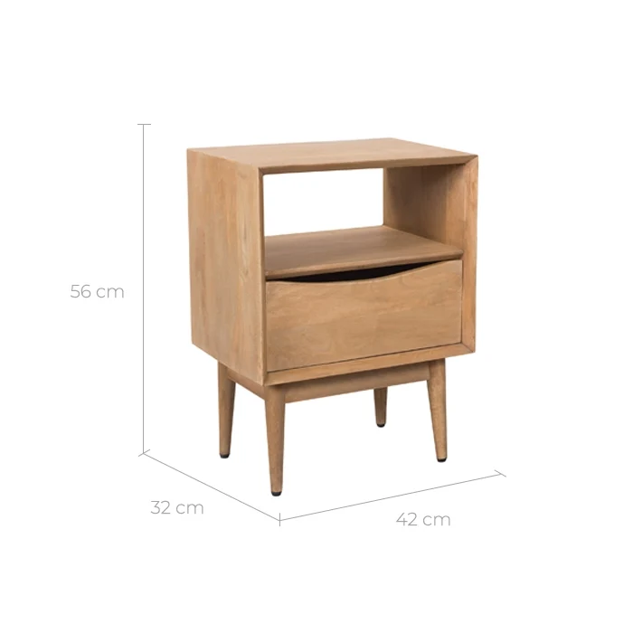 Table de chevet Gute en bois