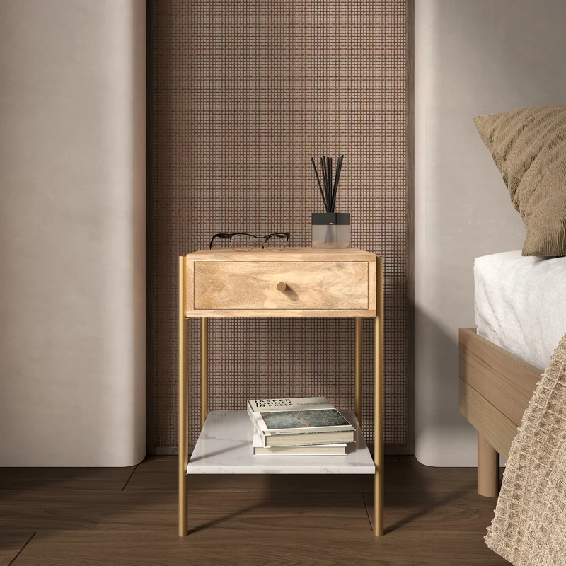 Table de chevet Doori en bois clair