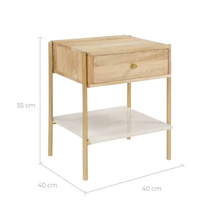 Table de chevet Doori en bois clair