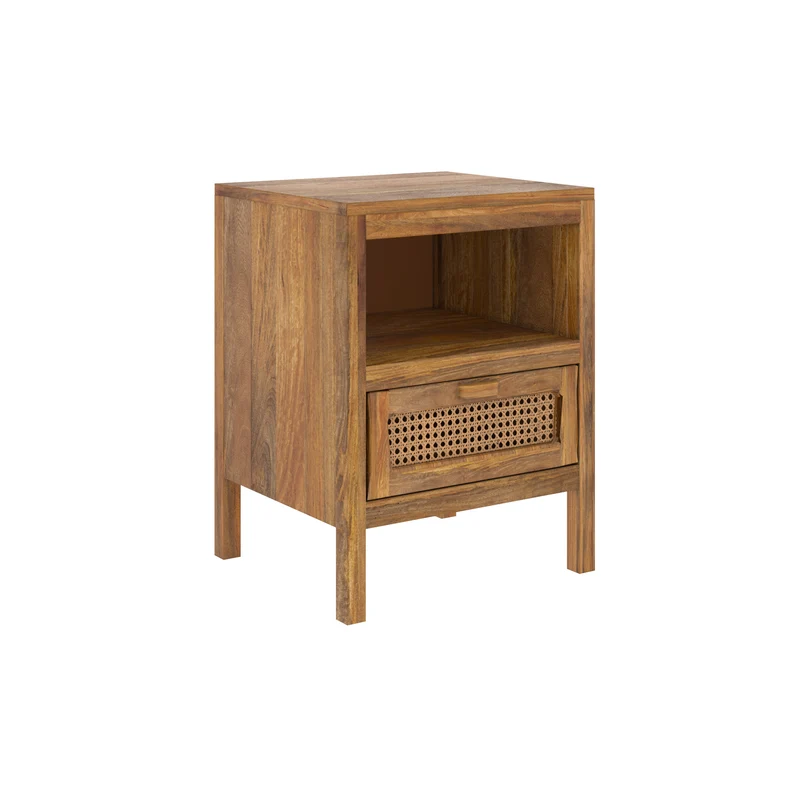 Table de chevet en cannage Tiki