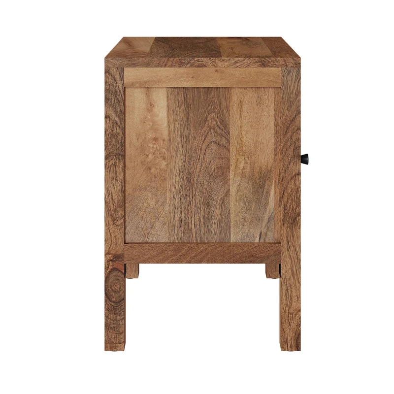 Table de chevet ajourée Jaya en bois de manguier