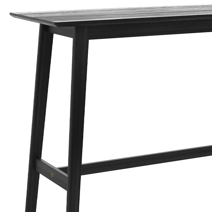 Table de bar rectangulaire Buvette 4 personnes en bois noir 120 cm