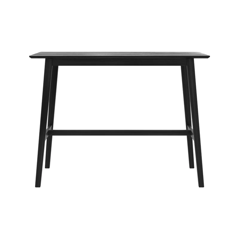 Table de bar rectangulaire Buvette 4 personnes en bois noir 120 cm