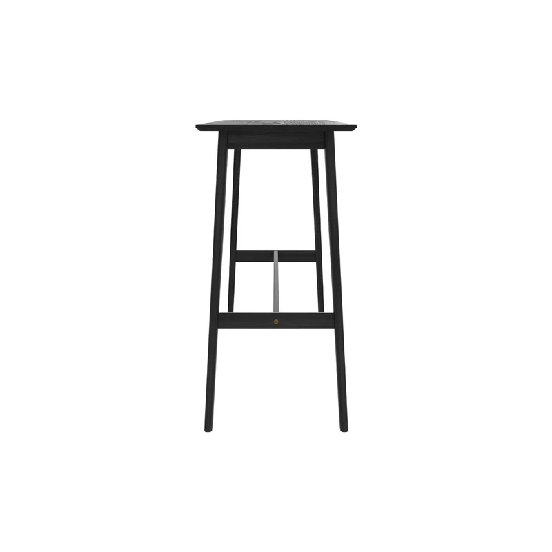 Table de bar rectangulaire Buvette 4 personnes en bois noir 120 cm