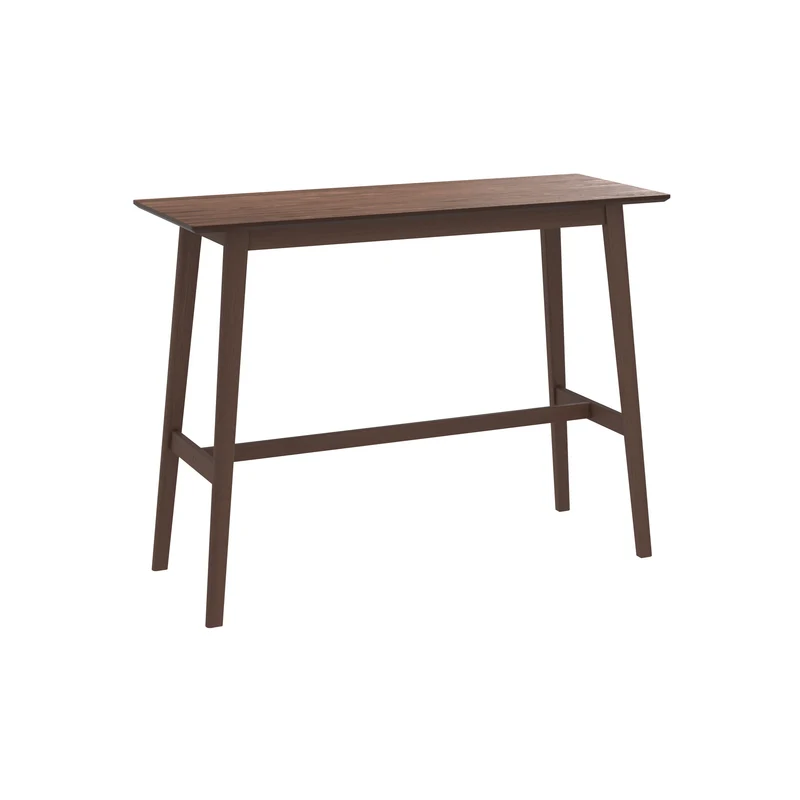 Table de bar rectangulaire Buvette 4 personnes en bois foncé 120 cm
