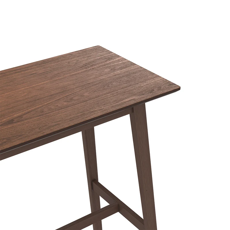 Table de bar rectangulaire Buvette 4 personnes en bois foncé 120 cm