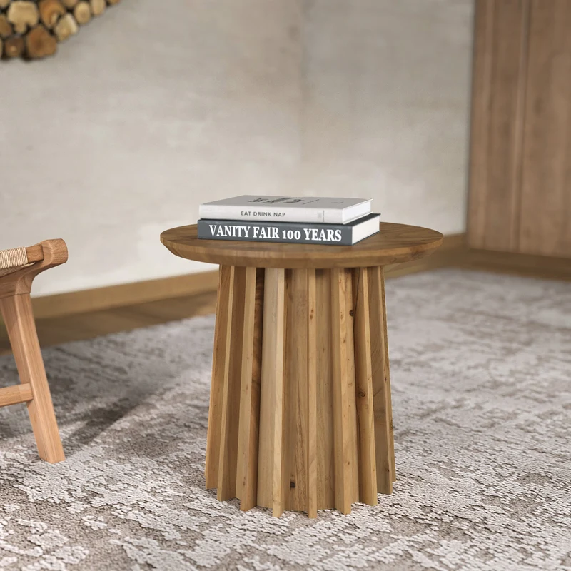Table d'appoint Suzon en bois massif d'acacia