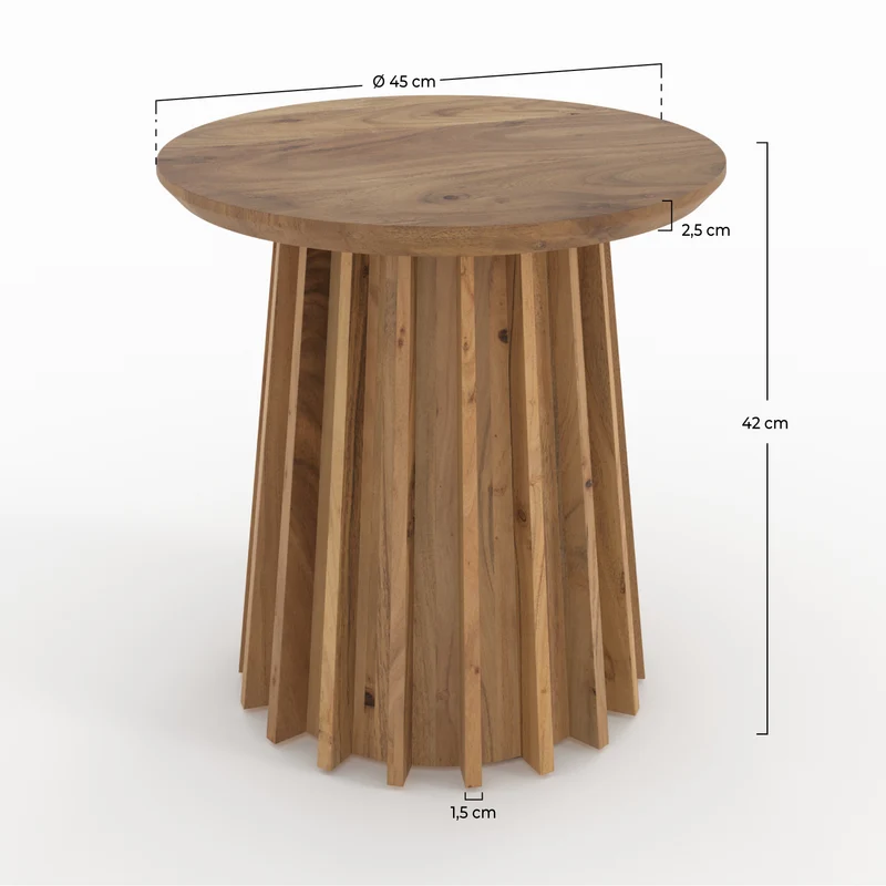 Table d'appoint Suzon en bois massif d'acacia