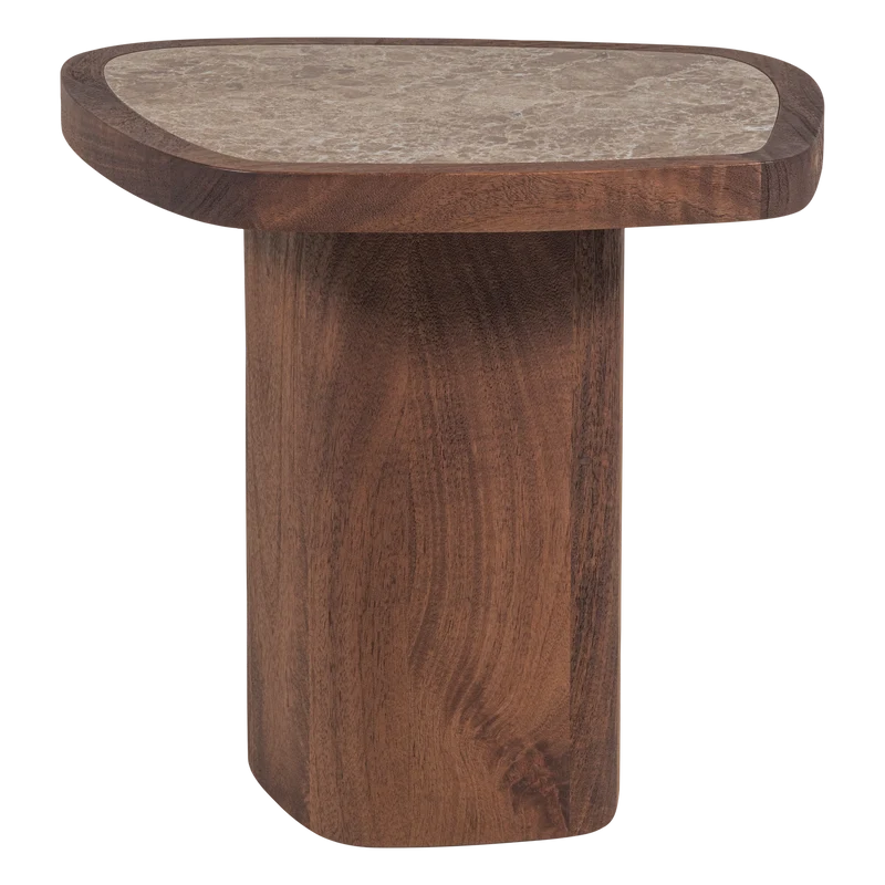 Granu bijzettafel marmer/mangohout bruin