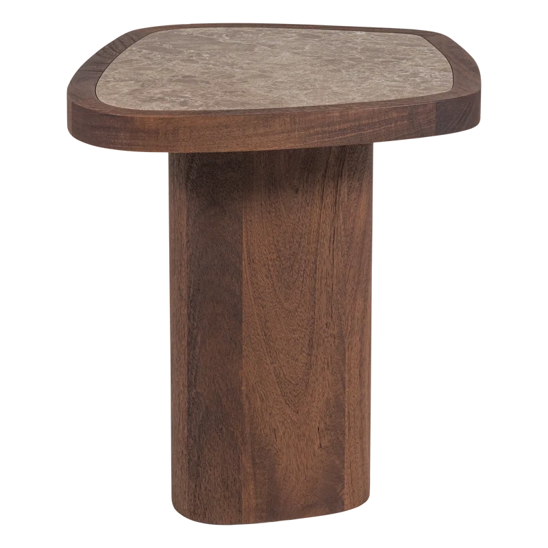 Granu bijzettafel marmer/mangohout bruin