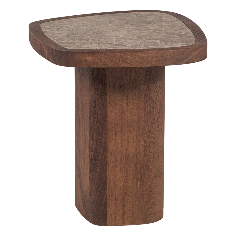 Granu bijzettafel marmer/mangohout bruin