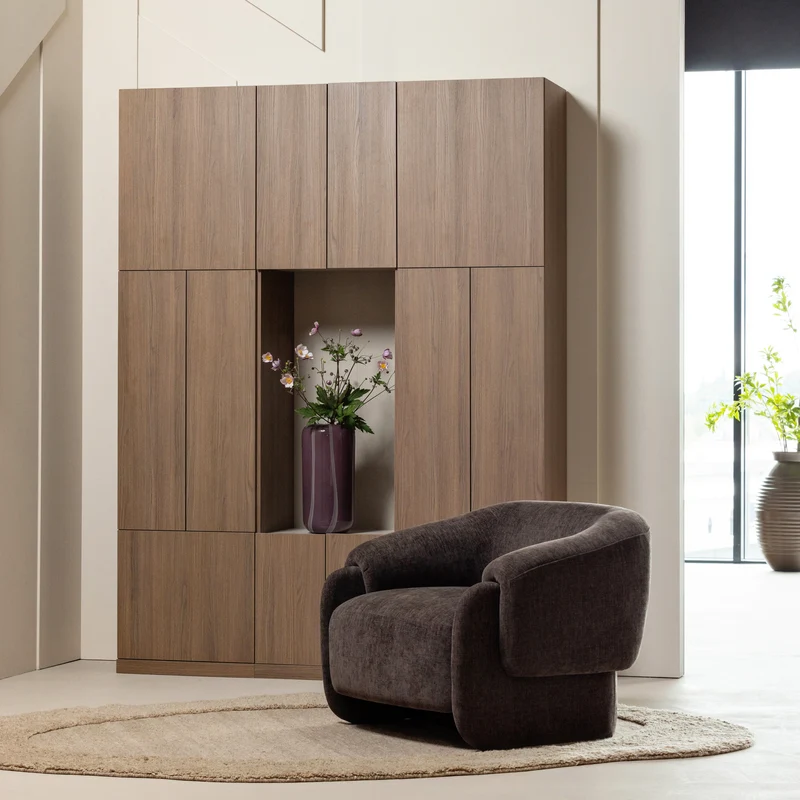 Build wandkast combinatie 162 cm eiken decor bruin