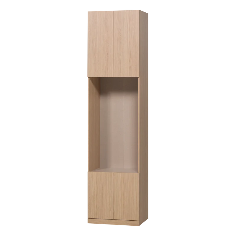 Build smalle half open opbergkast eiken fineer naturel