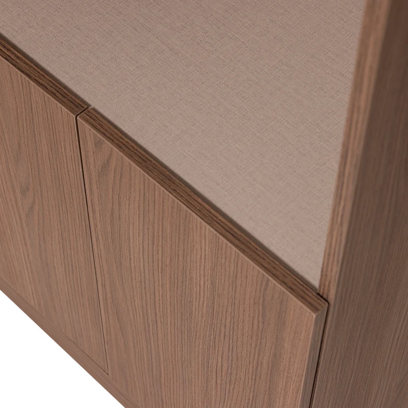 Build smalle half open opbergkast eiken fineer bruin