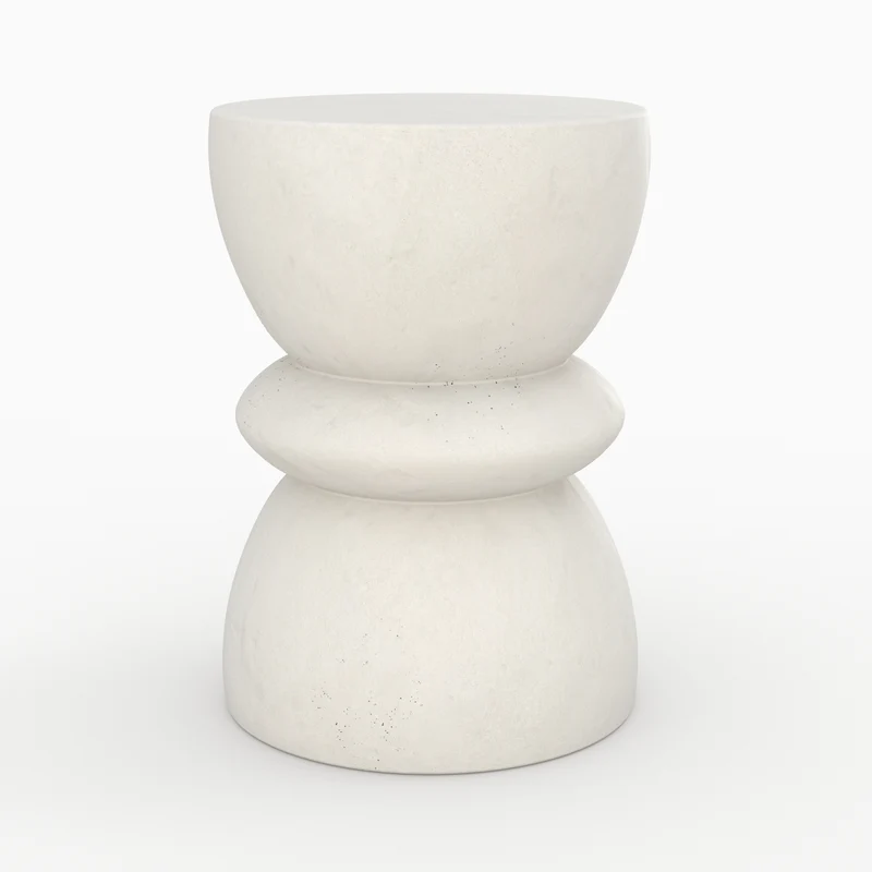 Table d'appoint ronde Maupiti en fibre d'argile effet béton