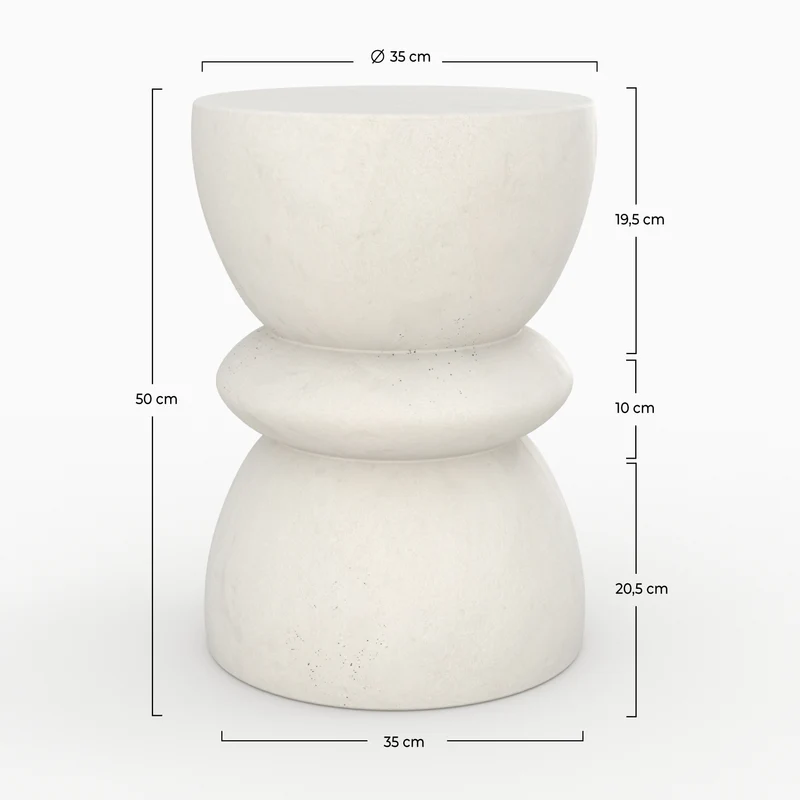 Table d'appoint ronde Maupiti en fibre d'argile effet béton