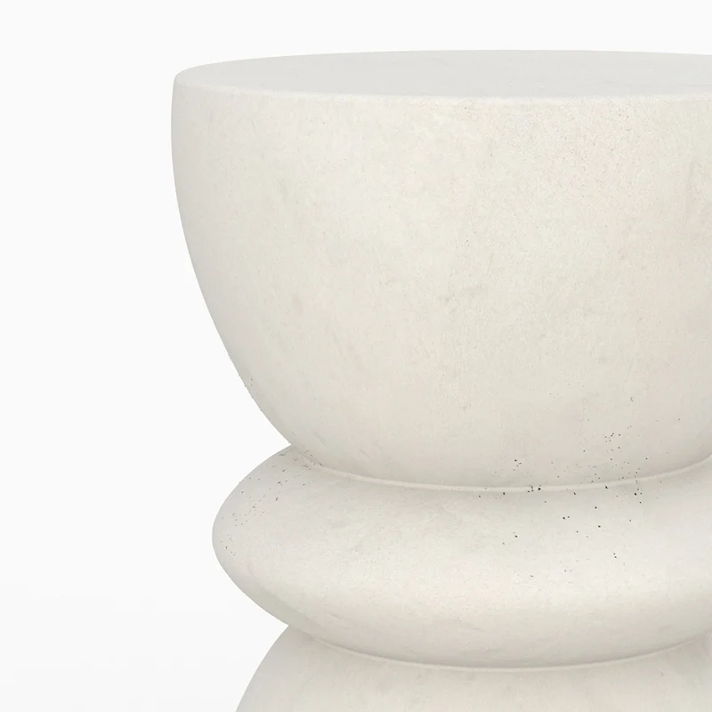 Table d'appoint ronde Maupiti en fibre d'argile effet béton