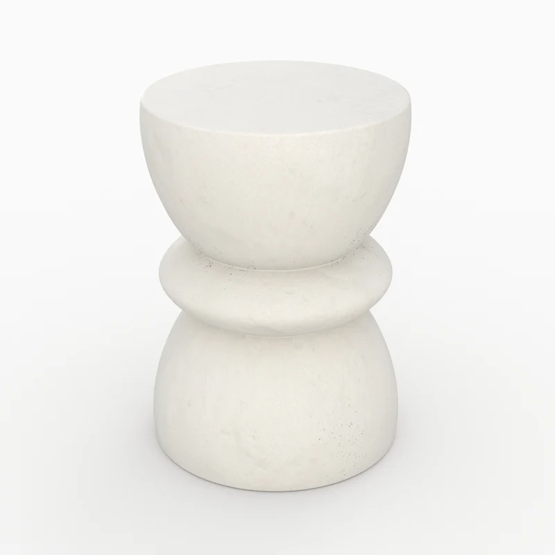 Table d'appoint ronde Maupiti en fibre d'argile effet béton