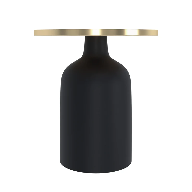 Table d'appoint Lyne noir et doré D45 cm
