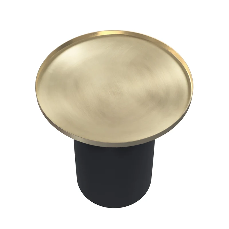 Table d'appoint Lyne noir et doré D45 cm