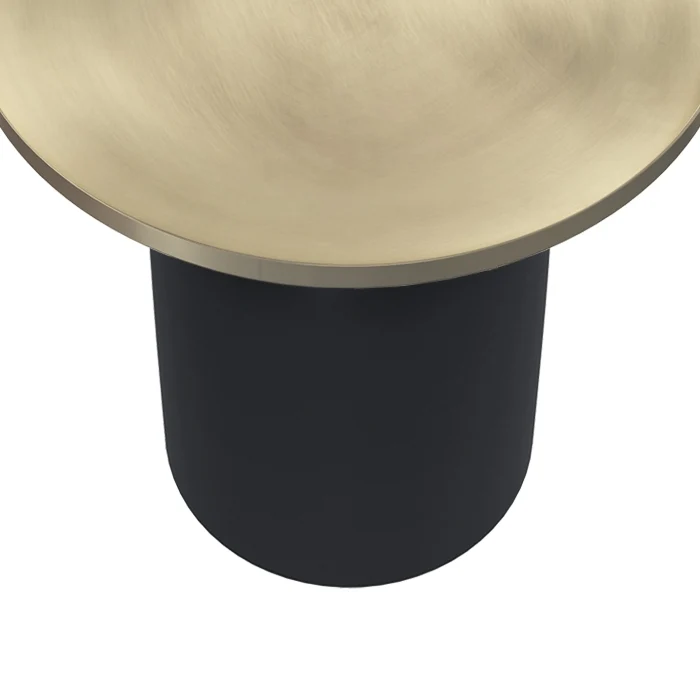 Table d'appoint Lyne noir et doré D45 cm