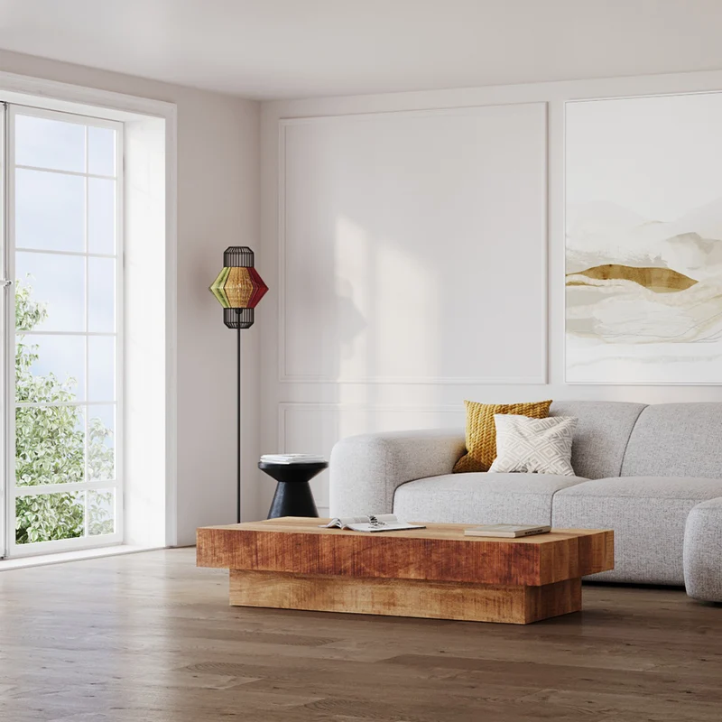 Table d'appoint Lowa noire en bois de suar D40 cm