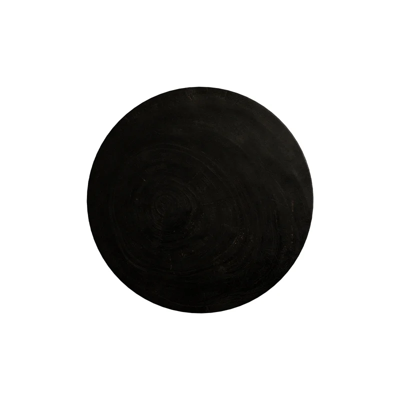 Table d'appoint Lowa noire en bois de suar D40 cm