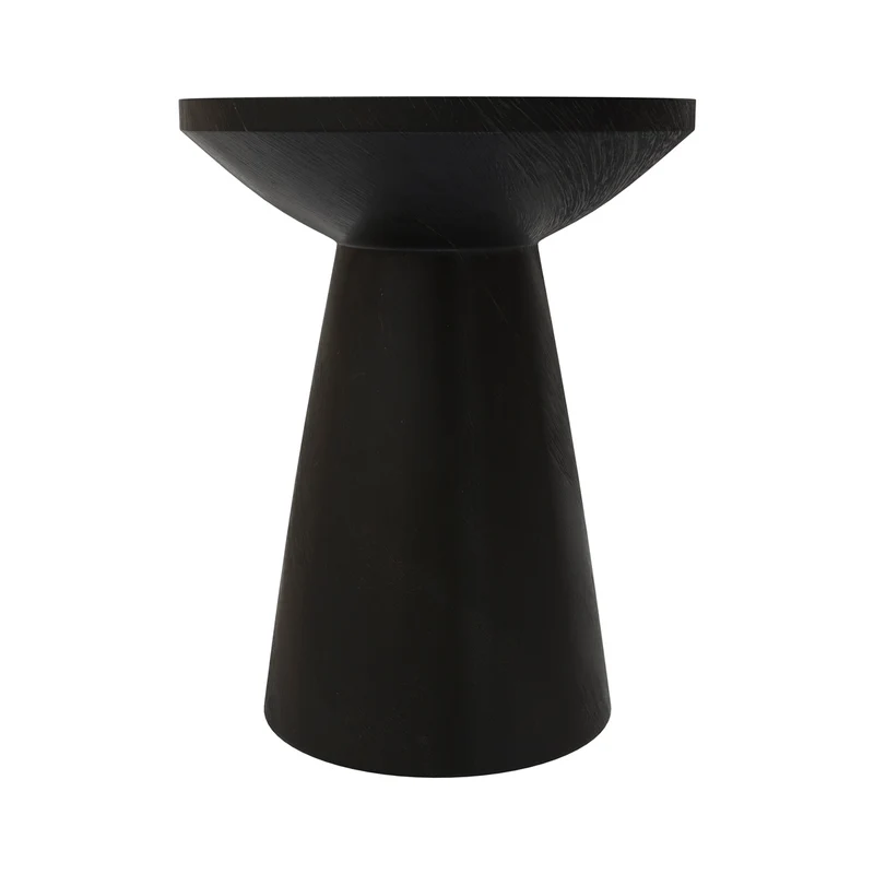 Table d'appoint Lowa noire en bois de suar D40 cm