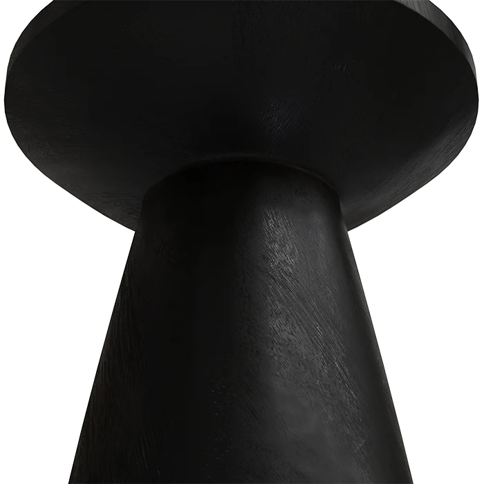 Table d'appoint Lowa noire en bois de suar D40 cm