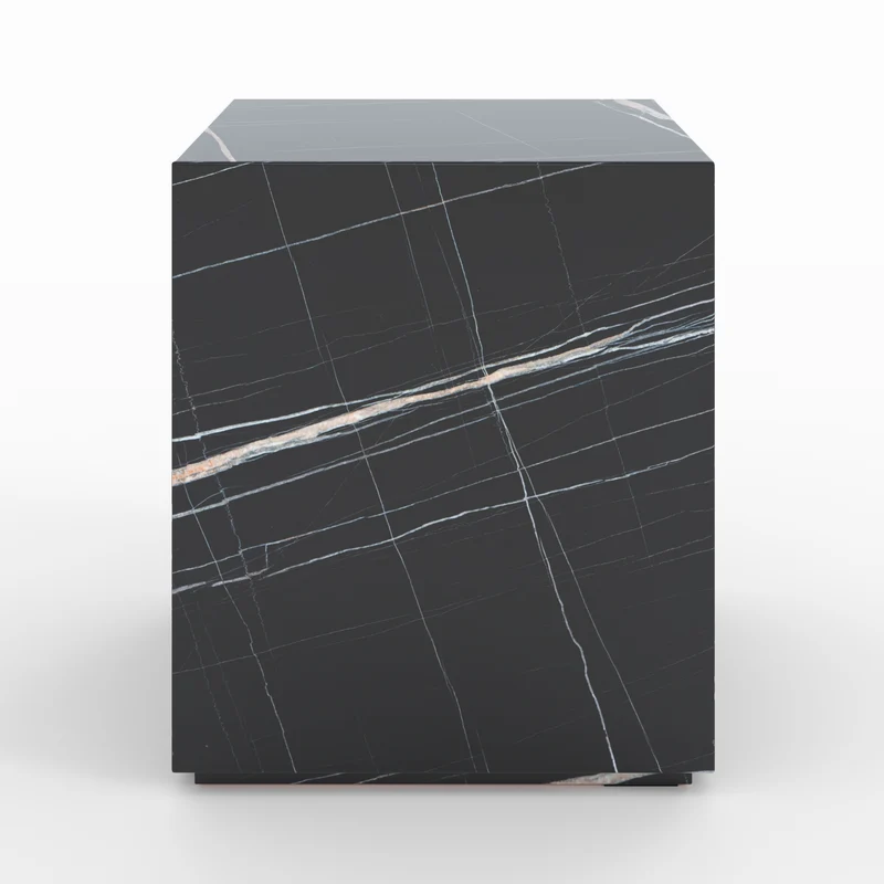 Table d'appoint Lison effet marbre noire