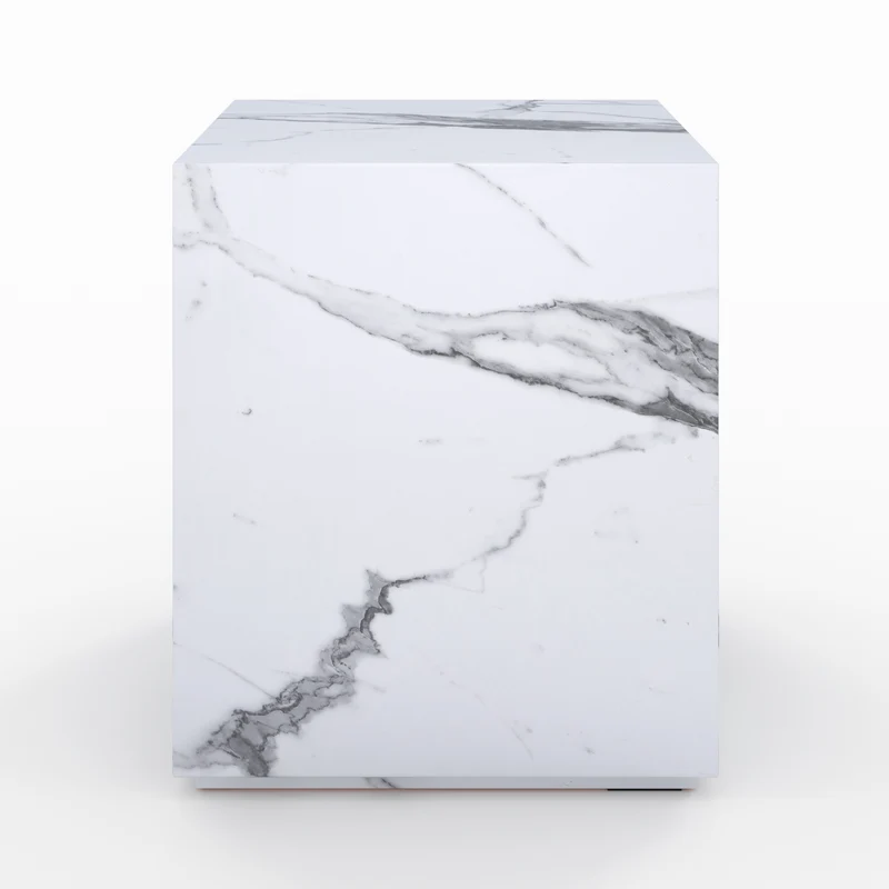 Table d'appoint Lison effet marbre blanche