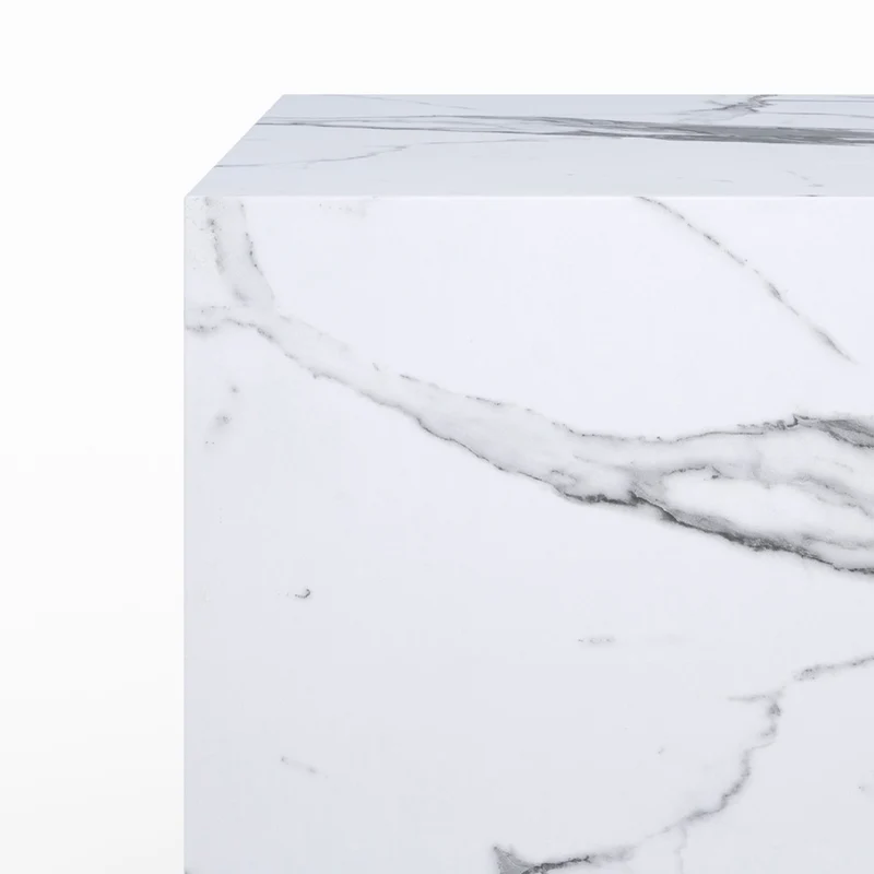 Table d'appoint Lison effet marbre blanche