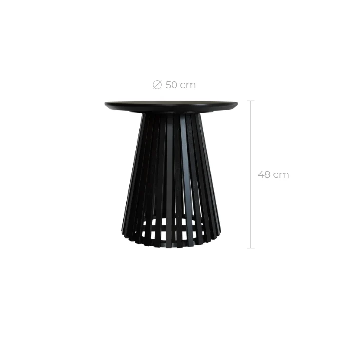 Table d'appoint Képès noire D50 cm