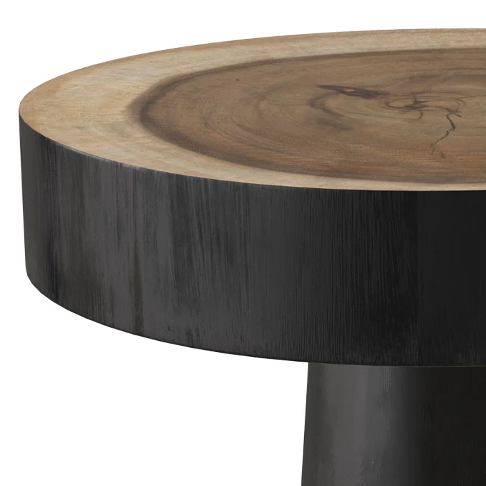 Table d'appoint Janah en bois noir D35 cm
