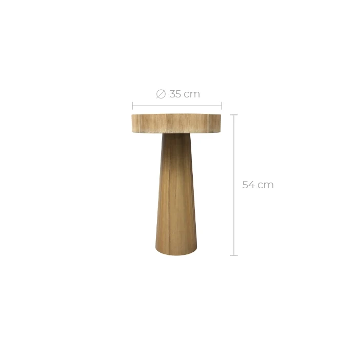 Table d'appoint Janah en bois naturel D35 cm