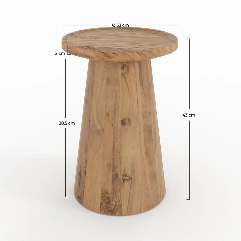 Table d'appoint Capucine en bois massif d'acacia
