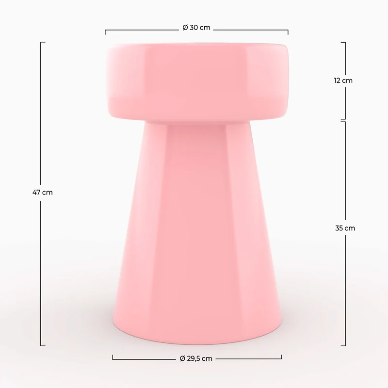 Table d'appoint Athéna en métal rose D30 cm