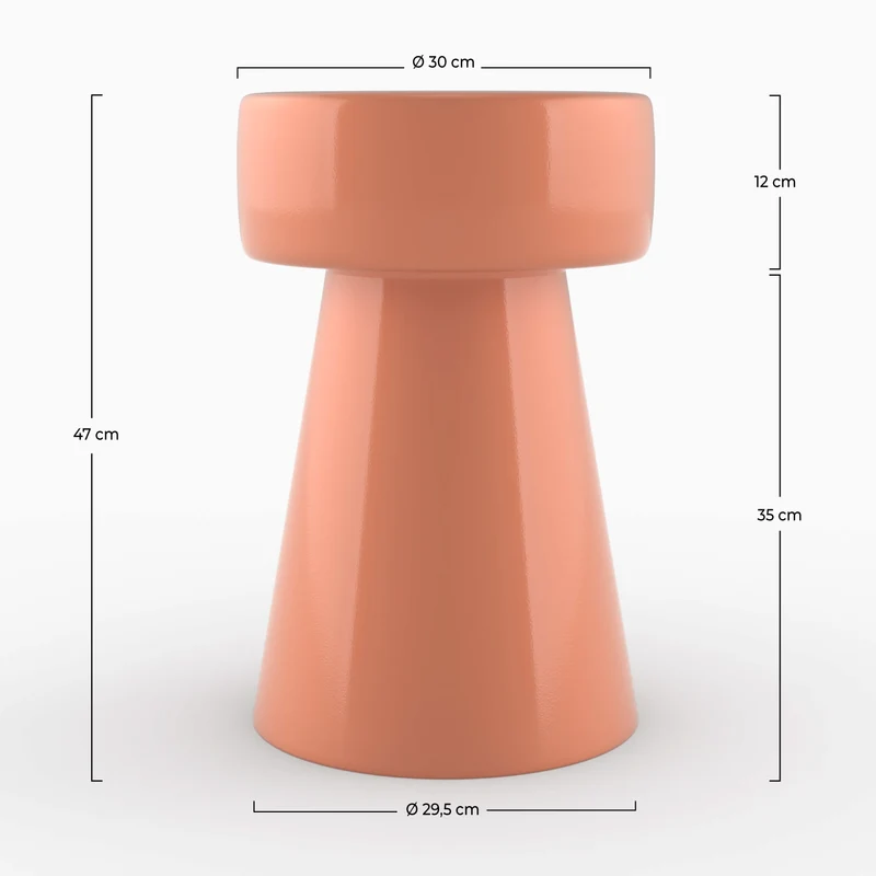 Table d'appoint Athéna en métal orange D30 cm