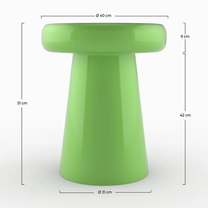 Table d'appoint Anouk en métal vert D40 cm