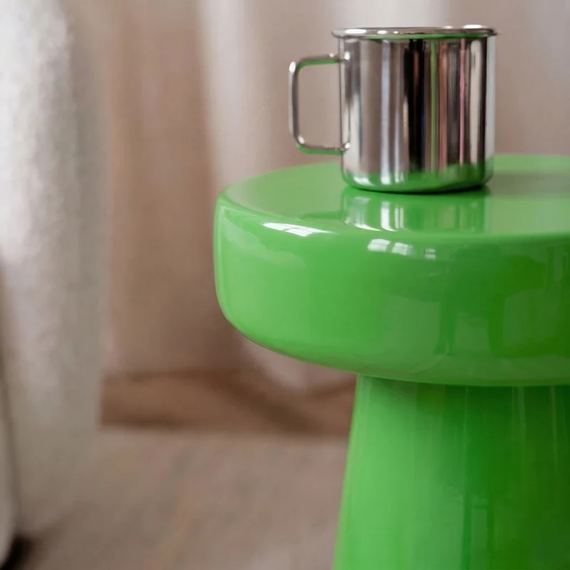 Table d'appoint Anouk en métal vert D40 cm