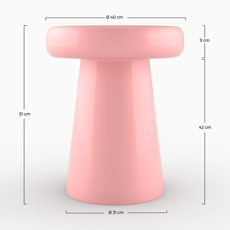 Table d'appoint Anouk en métal rose D40 cm
