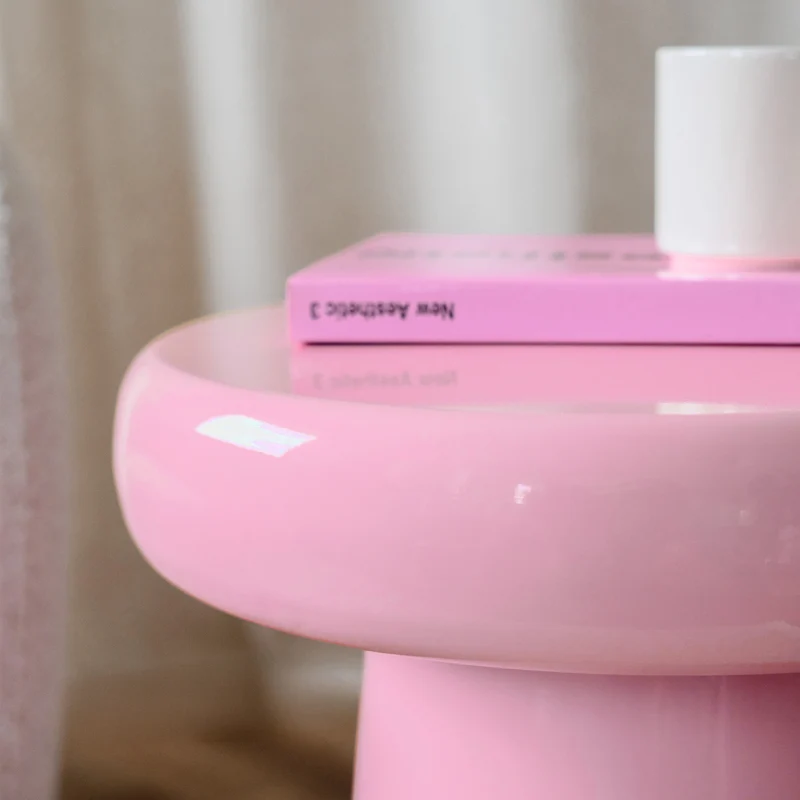 Table d'appoint Anouk en métal rose D40 cm