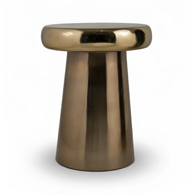 Table d'appoint Anouk en métal doré D40 cm