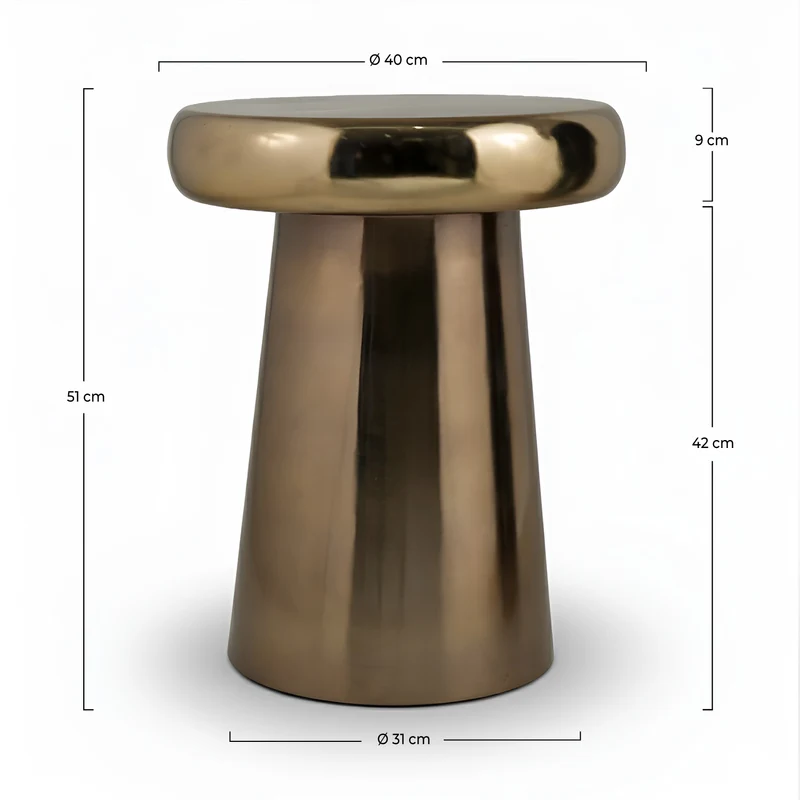 Table d'appoint Anouk en métal doré D40 cm